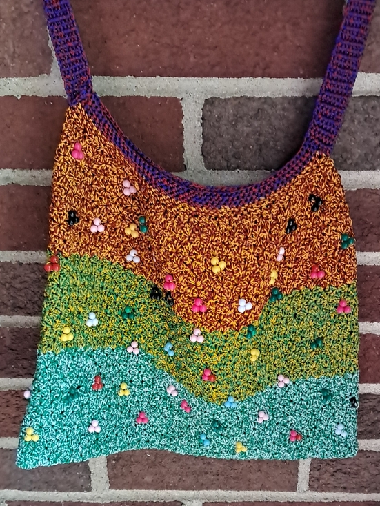 Handwoven Beaded Crochet Bucket Bag –Shoulder Purse Made an Indonesia main image 1